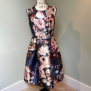 Kay Unger Floral Print Dress SZ 8